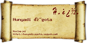Hunyadi Ágota névjegykártya