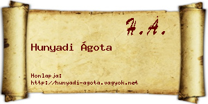 Hunyadi Ágota névjegykártya